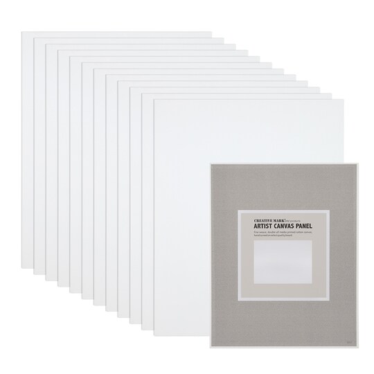 Creative Mark; Creative Mark Cotton Canvas Panels Packs of 12 - Professional Quality Fine Weave Acrylic Primed Artist Canvas Boards for Painting, Acrylics, Studios, & More; Category:Canvas Panels; Image:1